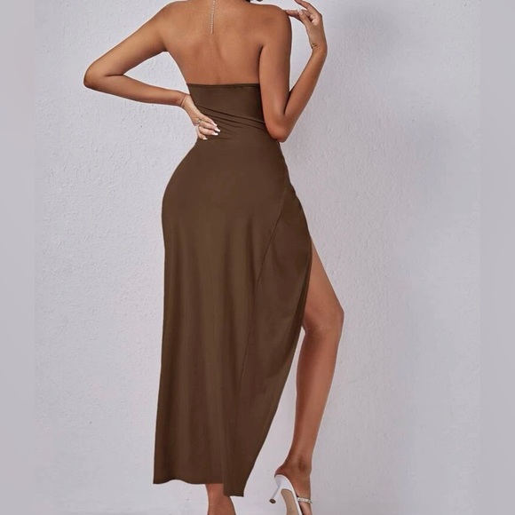 Coffee Brown Dress L (8/10) - Picture 4 of 4